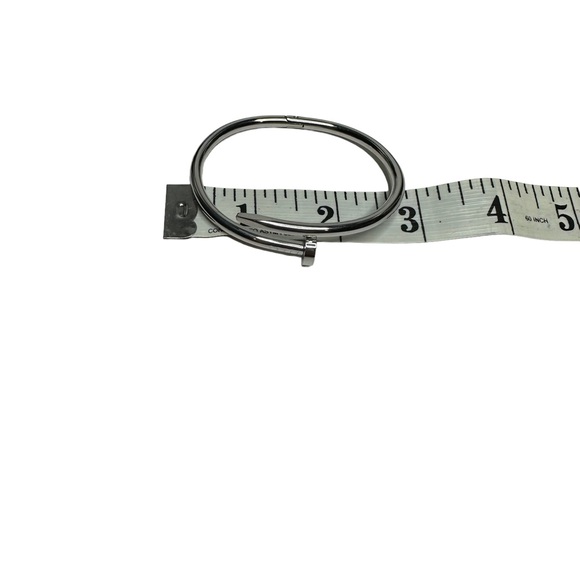 NEW Fashion Silver Color Nail Titanium Steel Plated Bangle Bracelet - Picture 6 of 9